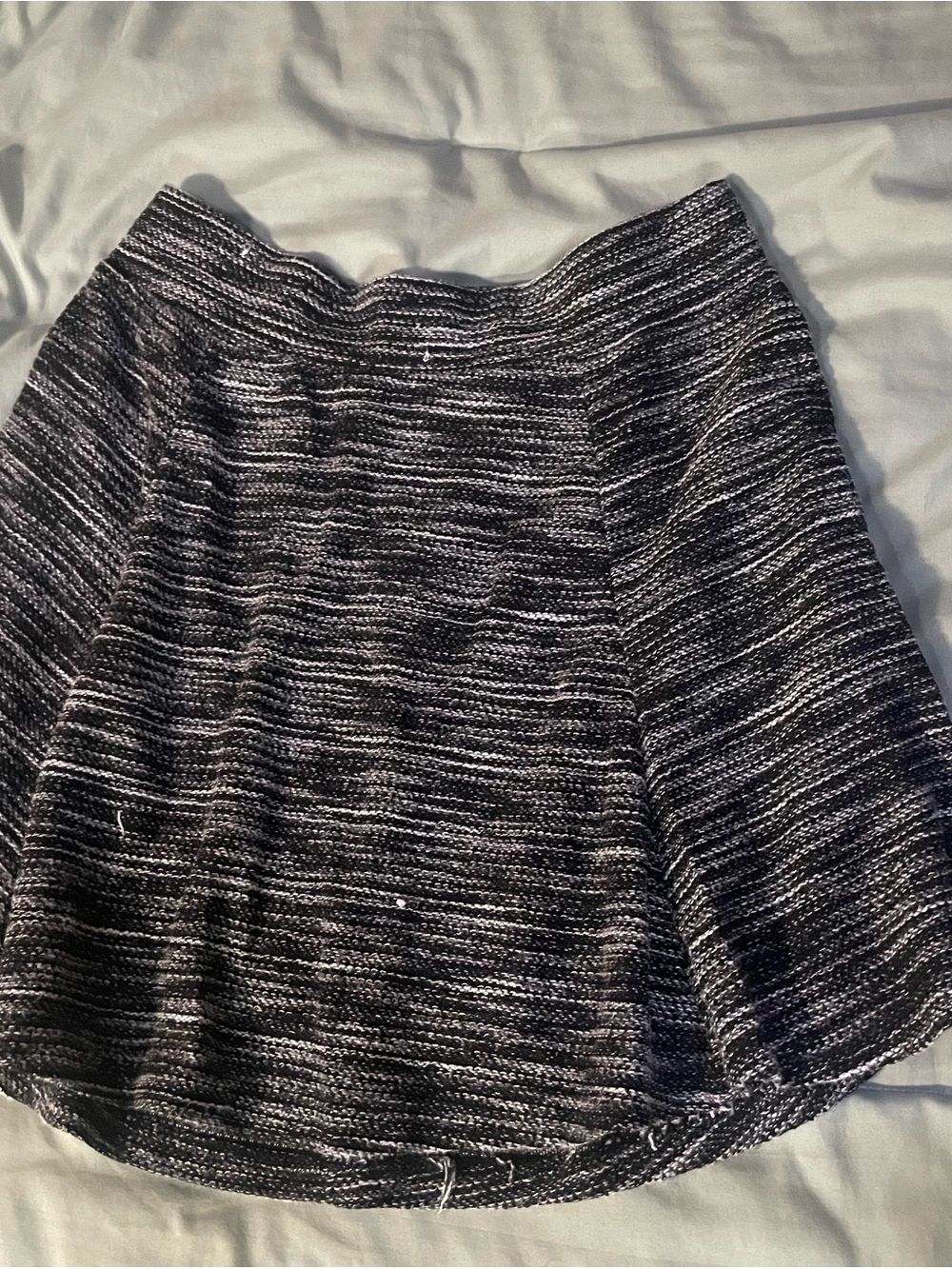 Women's Black & White Knit A-Line Skirt